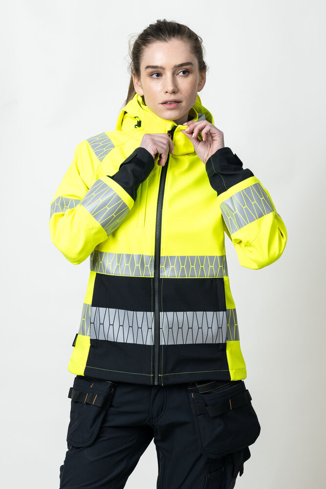 1377 Naisten Softshell- takki Hi-Vis